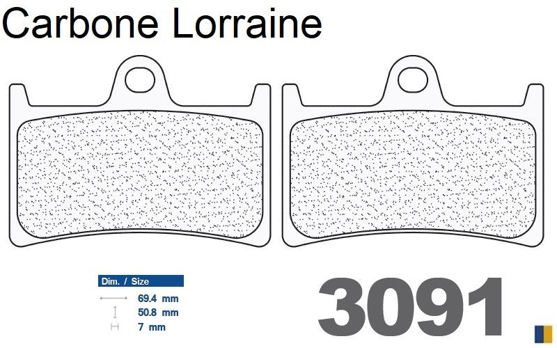 Plaquettes de frein Carbone Lorraine type 3091 MSC