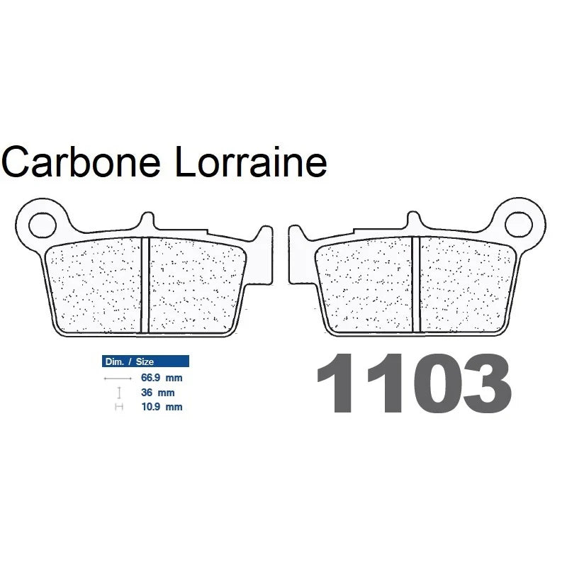 Plaquettes Carbone Lorraine de frein arrière - Yamaha WR 250 X Supermotard 2008-2016