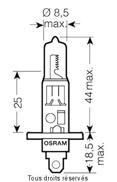 Osram - Ampoule H1 - 12V 55W P14.5s