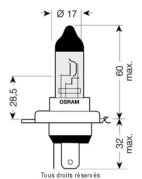 Osram - Ampoule H4 - 12V 60/55W P43t
