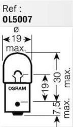 Osram - Ampoule avec culot - 12V 5W Ba15s