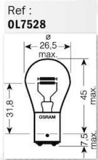 Osram - Ampoule Stop 2 Fils - 12V 21/5W Bay15d
