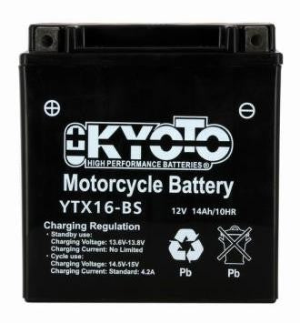 Batterie KYOTO type YTX16-BS AGM (avec acide)