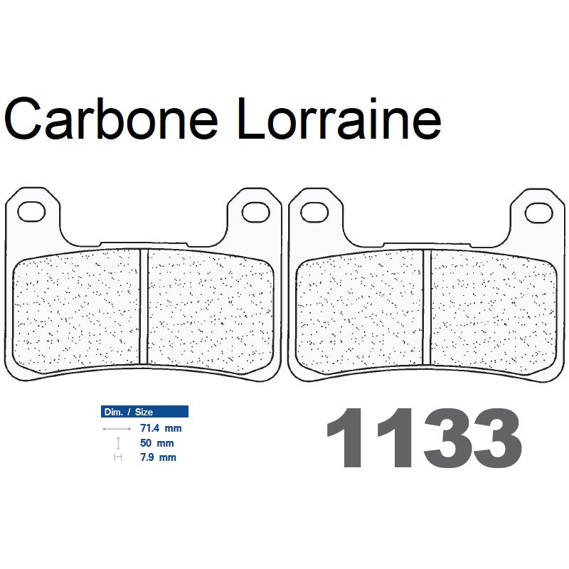Plaquettes de frein Carbone Lorraine type 1133