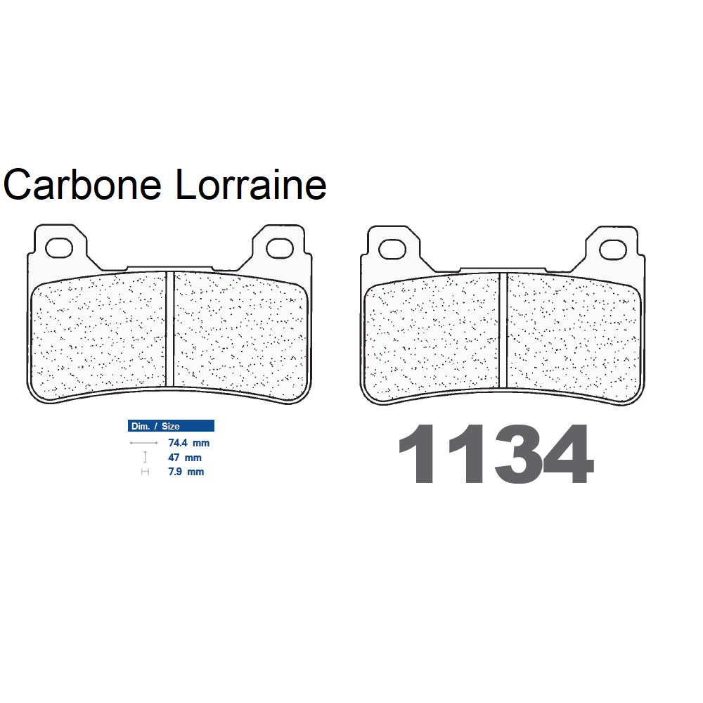Plaquettes de frein Carbone Lorraine type 1134