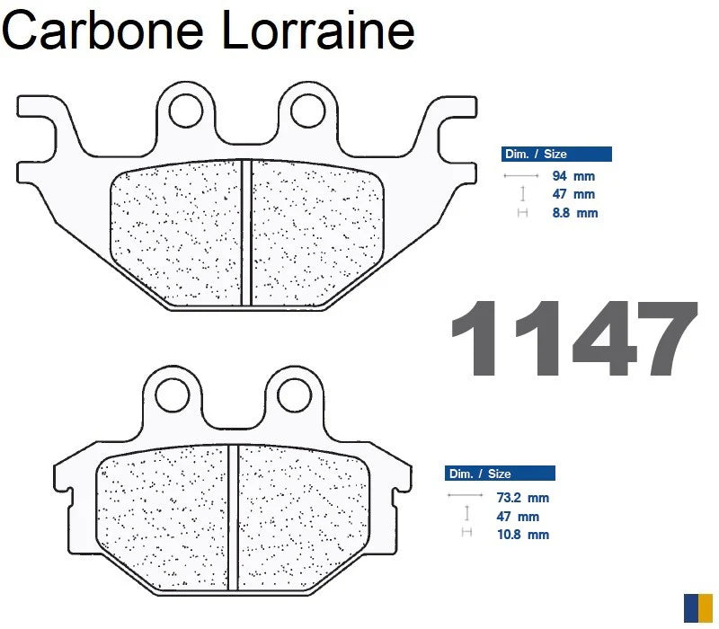 Plaquettes Carbone Lorraine de frein arrière - Yamaha YZF 125 R 2008-2018