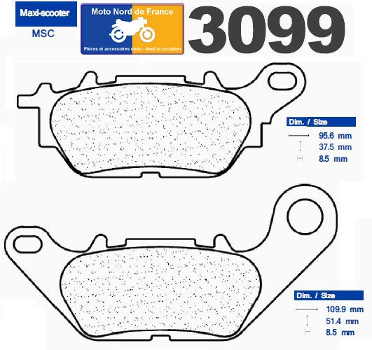 Plaquettes de frein Carbone Lorraine type 3099 MSC