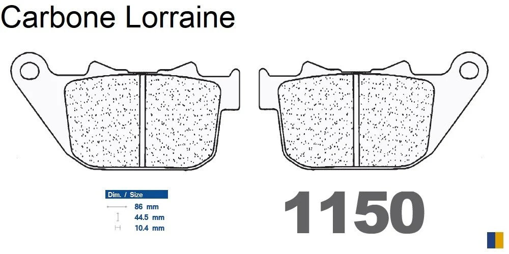 Plaquettes Carbone Lorraine de frein arrière Harley Davidson XL 1200 Sportster C Custom 2004-2013