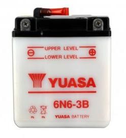 Batterie YUASA type 6N6-3B (livrée sans acide)