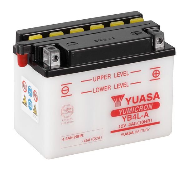 Batterie YUASA type YB4L-A (livrée sans acide)