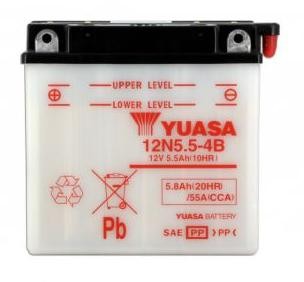 Batterie YUASA type 12N5.5-4B (livrée sans acide)