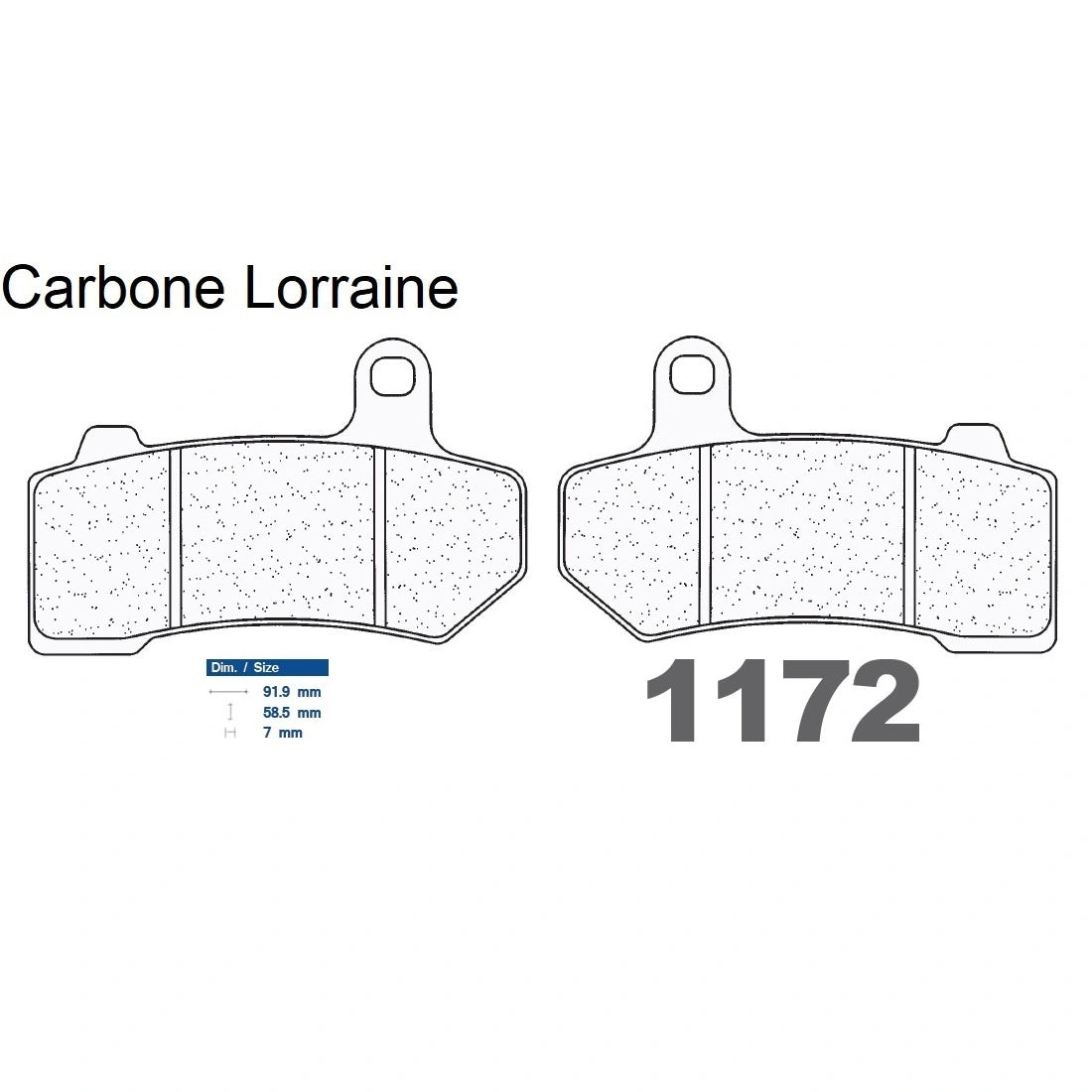 Plaquettes de frein Carbone Lorraine type 1172