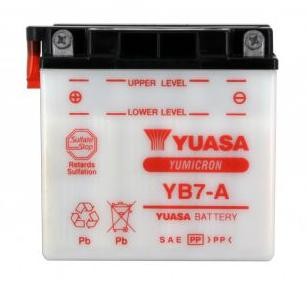 Batterie YUASA type YB7-A (livrée sans acide)