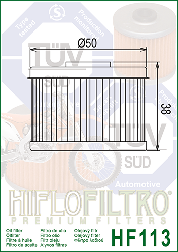Filtre à huile Hiflofiltro type HF113