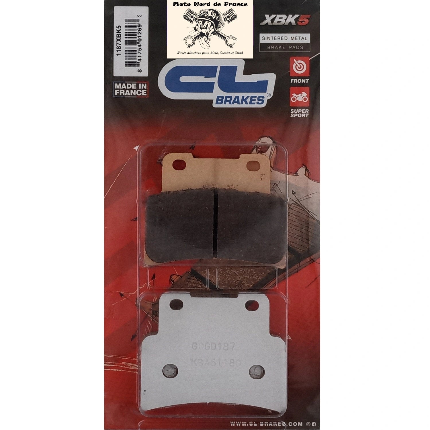 Plaquettes Carbone Lorraine de frein avant - Aprilia 125 RS 2006-2012