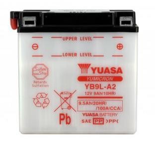 Batterie YUASA type YB9L-A2 (livrée sans acide)