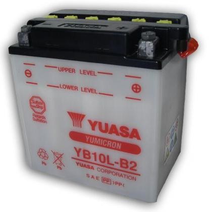 Batterie YUASA type YB10L-B2 (livrée sans acide)