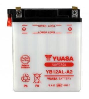 Batterie YUASA type YB12AL-A2 (livrée sans acide)