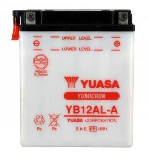 Batterie YUASA type YB12AL-A (livrée sans acide)