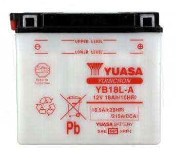 Batterie YUASA type YB18L-A (livrée sans acide)