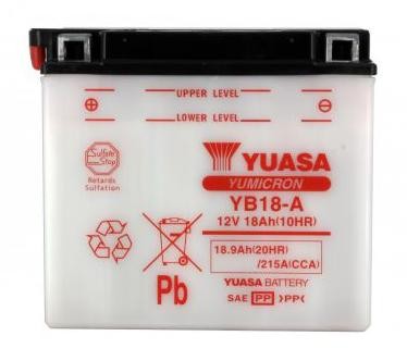 Batterie YUASA type YB18-A (livrée sans acide)