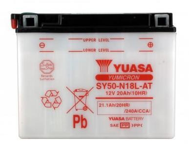 Batterie YUASA type SY50-N18L-AT (livrée sans acide)