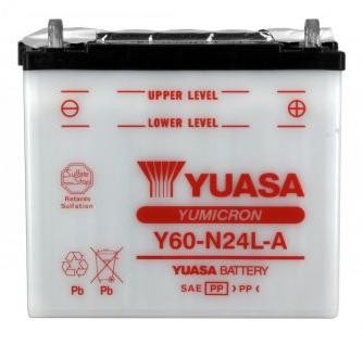 Batterie YUASA type Y60-N24L-A (livrée sans acide)