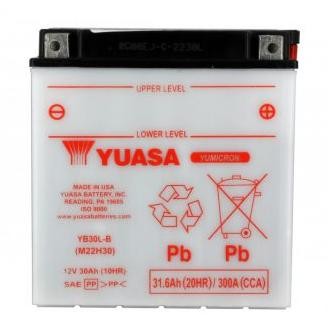 Batterie YUASA type YB30L-B (livrée sans acide)
