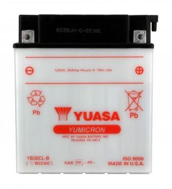 Batterie YUASA type YB30CL-B (livrée sans acide)