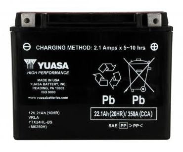 Batterie YUASA type YTX24HL-BS AGM (avec acide)