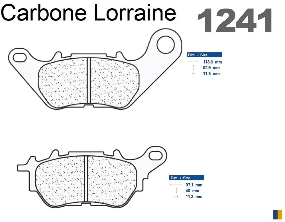 Plaquettes Carbone Lorraine de frein arrière - Yamaha 300 MT-03 2016-2021