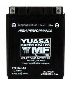 Batterie YUASA type YTX14AH-BS AGM (avec acide)