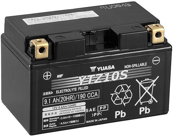 Batterie YUASA type YTZ10-S AGM prête à l'emploi