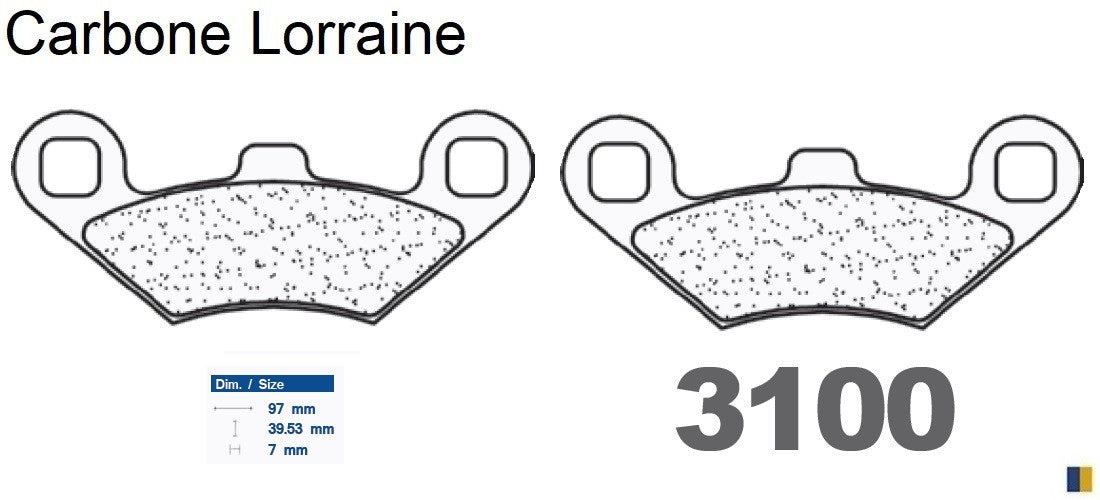 Plaquettes de frein Carbone Lorraine type 3100 MSC