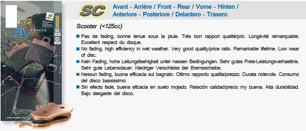 Plaquettes de frein Carbone Lorraine type 3102 SC