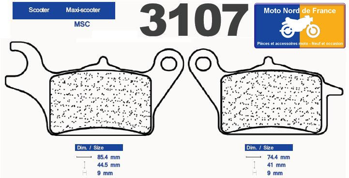 Plaquettes de frein Carbone Lorraine type 3107 MSC