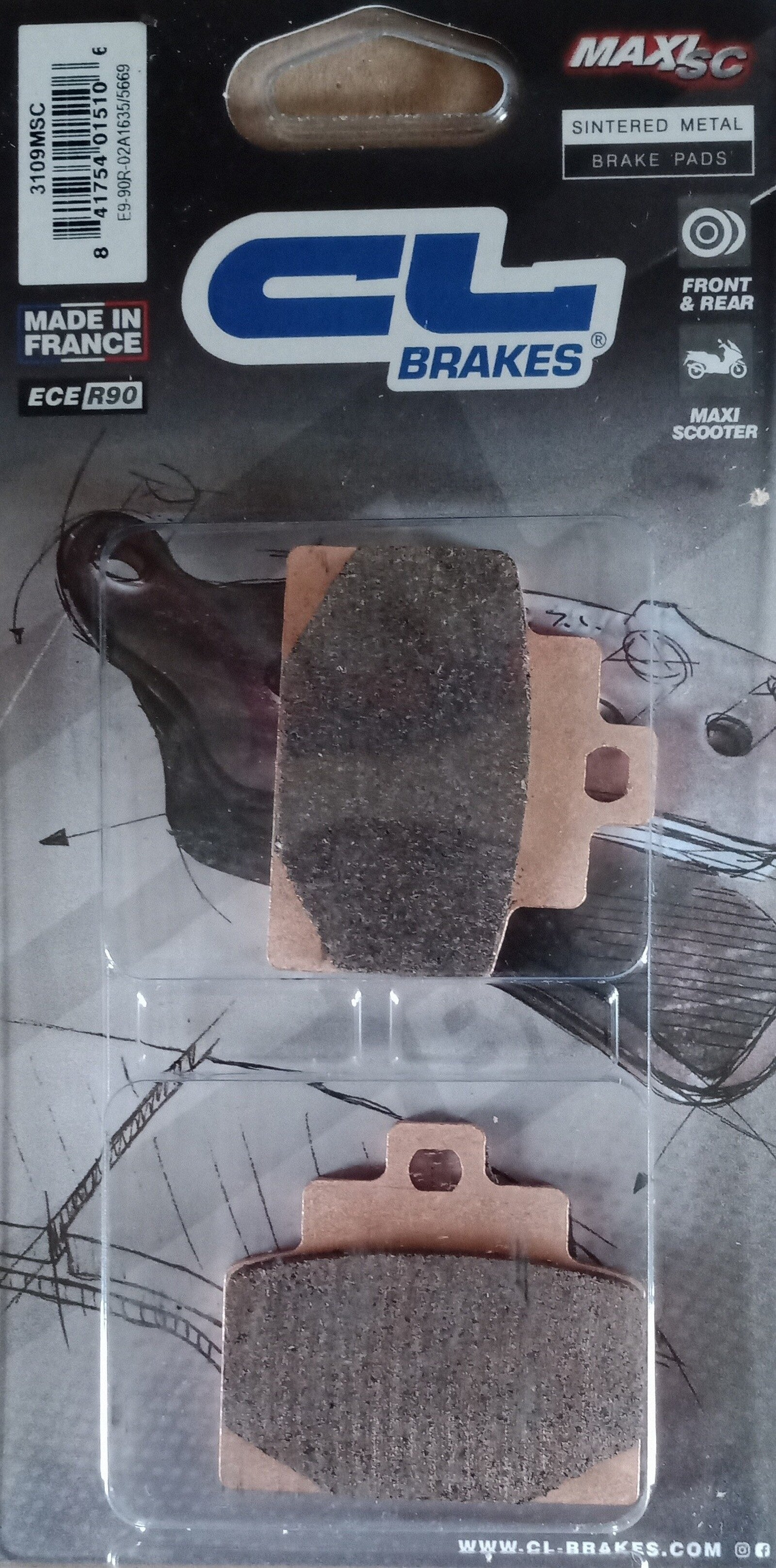 Plaquettes de frein Carbone Lorraine type 3109 MSC