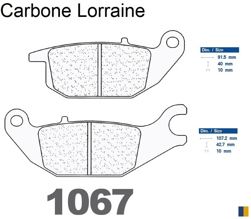 Plaquettes de frein Carbone Lorraine type 1067 RX3