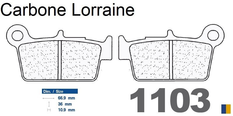 Plaquettes de frein Carbone Lorraine type 1103 RX3