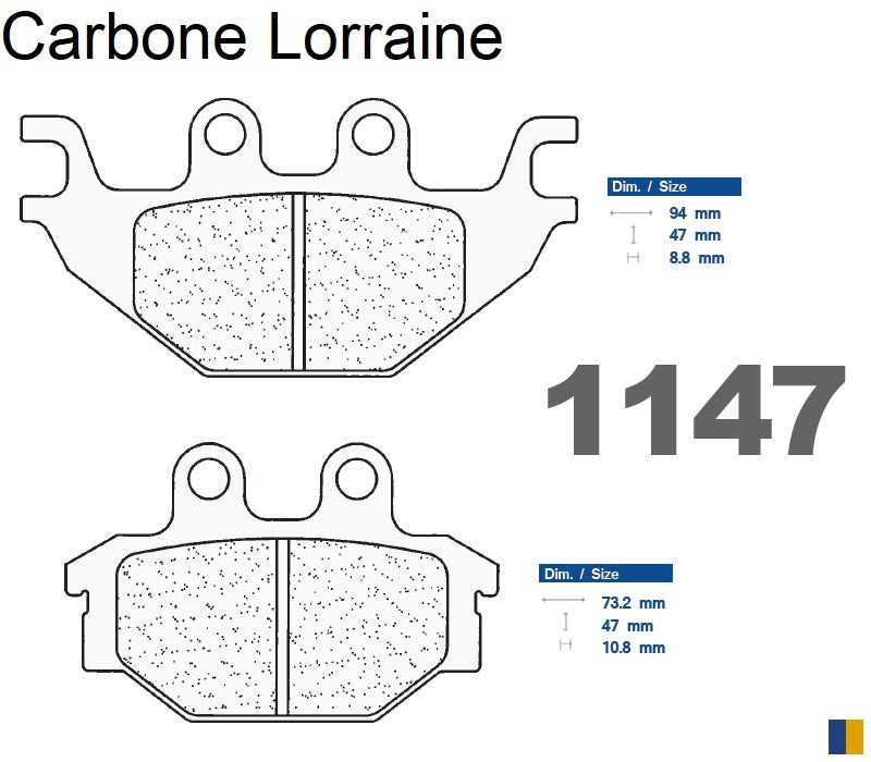 Plaquettes de frein Carbone Lorraine type 1147 RX3