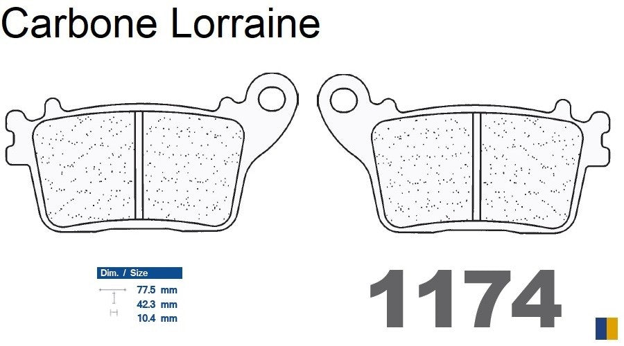 Plaquettes de frein Carbone Lorraine type 1174 RX3