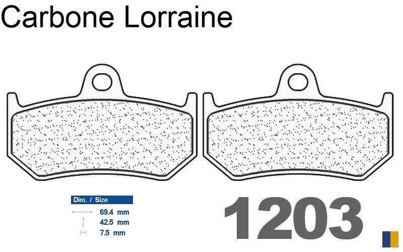 Plaquettes de frein Carbone Lorraine type 1203 RX3