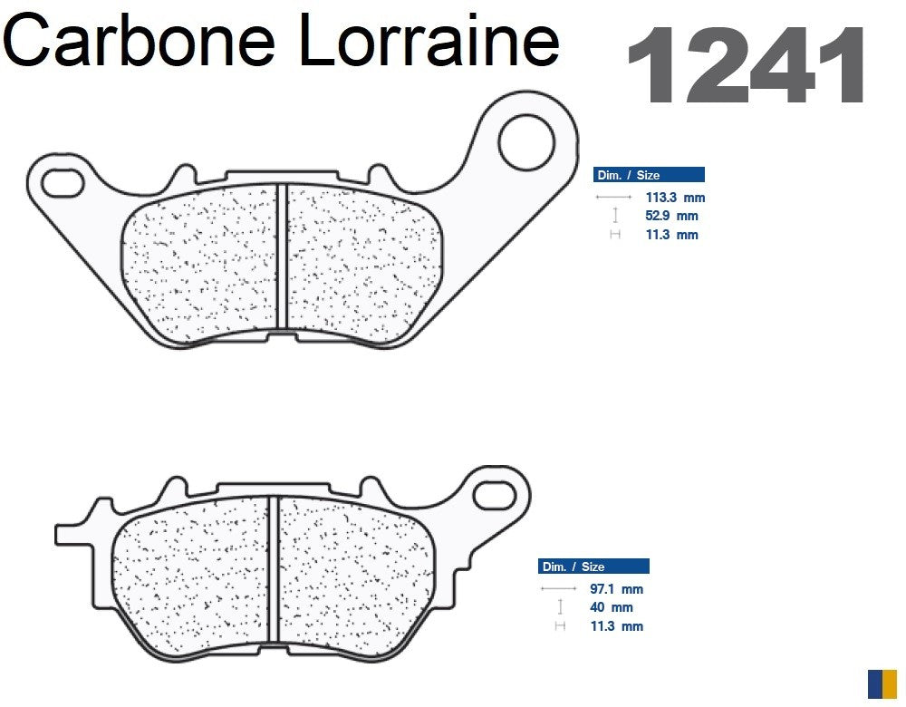 Plaquettes de frein Carbone Lorraine type 1241 RX3