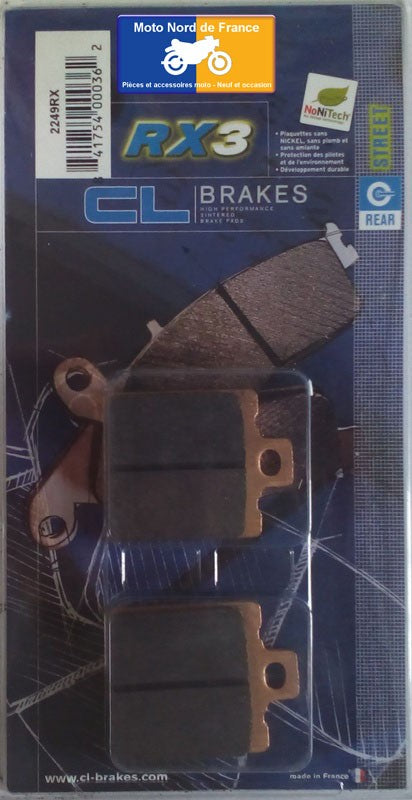 Plaquettes Carbone Lorraine de frein arrière type 2249 RX3