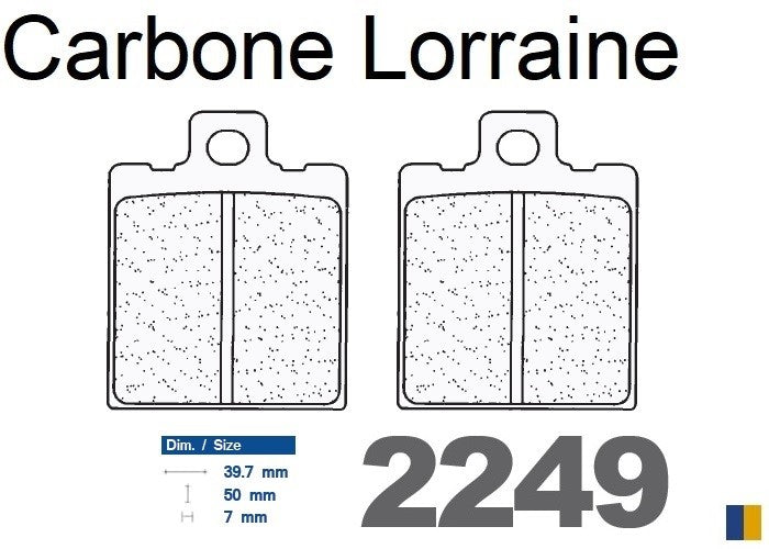 Plaquettes Carbone Lorraine de frein arrière type 2249 RX3