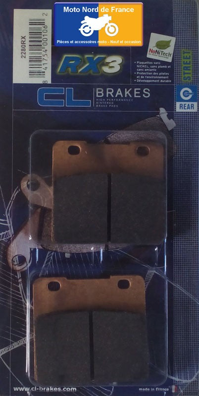 Plaquettes de frein Carbone Lorraine type 2280 RX3