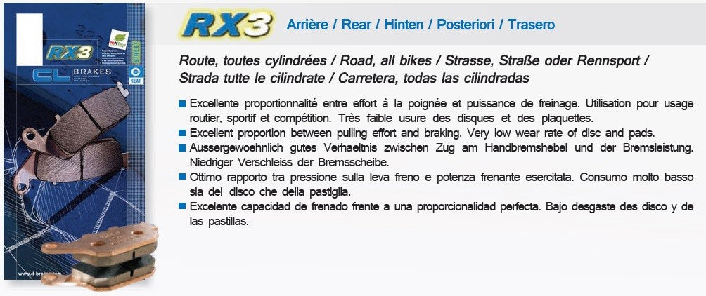 Plaquettes de frein Carbone Lorraine type 2284 RX3