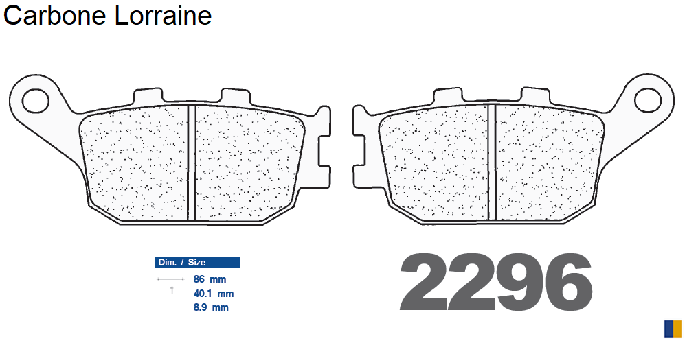 Plaquettes Carbone Lorraine de frein arrière type 2296 RX3