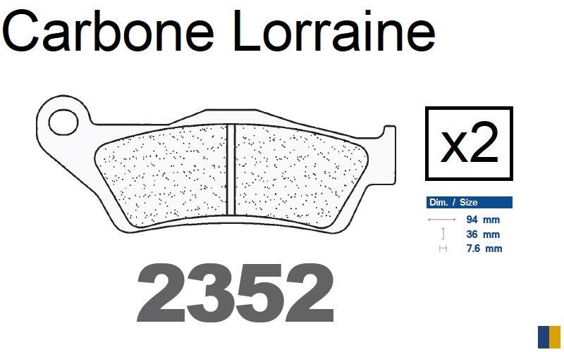 Plaquettes de frein Carbone Lorraine type 2352 RX3
