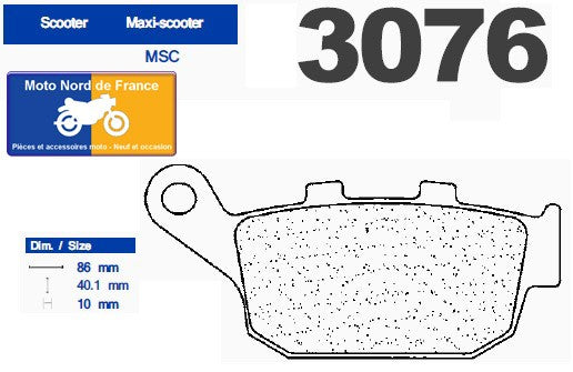 Plaquettes Carbone Lorraine de frein arrière - Honda FES 250 Foresight 2000+